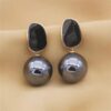 Korean Black Pearl Drop Earrings