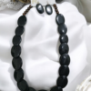 Fancy Resin Black Necklace Set