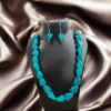 Turquoise Blue Geometric Beads Necklace Set