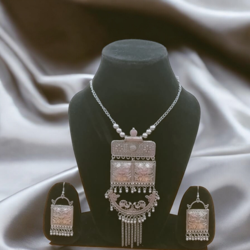 Oxidised Peacock Jewellery Set