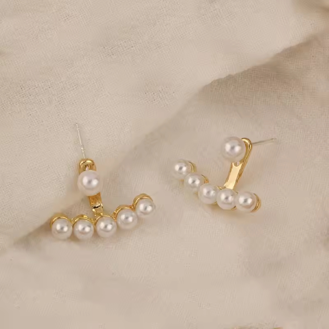 Pearl Ear Jacket Earrings.