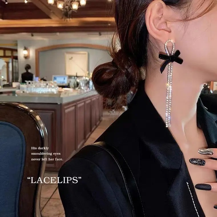 JJK 44 Pearl Drop Earrings with Zircon/Rhinestone Embellishment. - Image 3