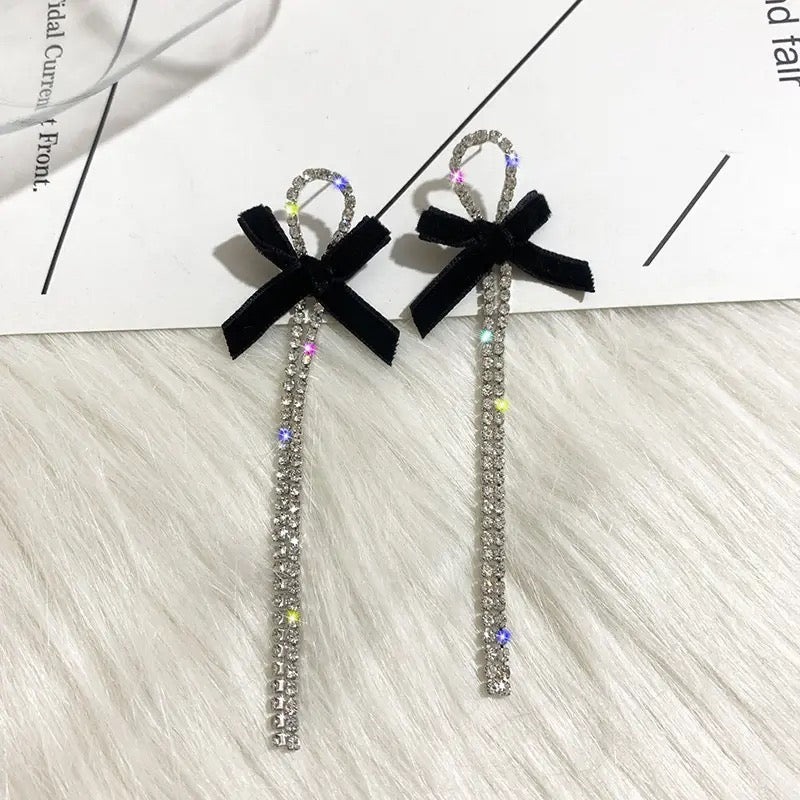 JJK 44 Pearl Drop Earrings with Zircon/Rhinestone Embellishment.