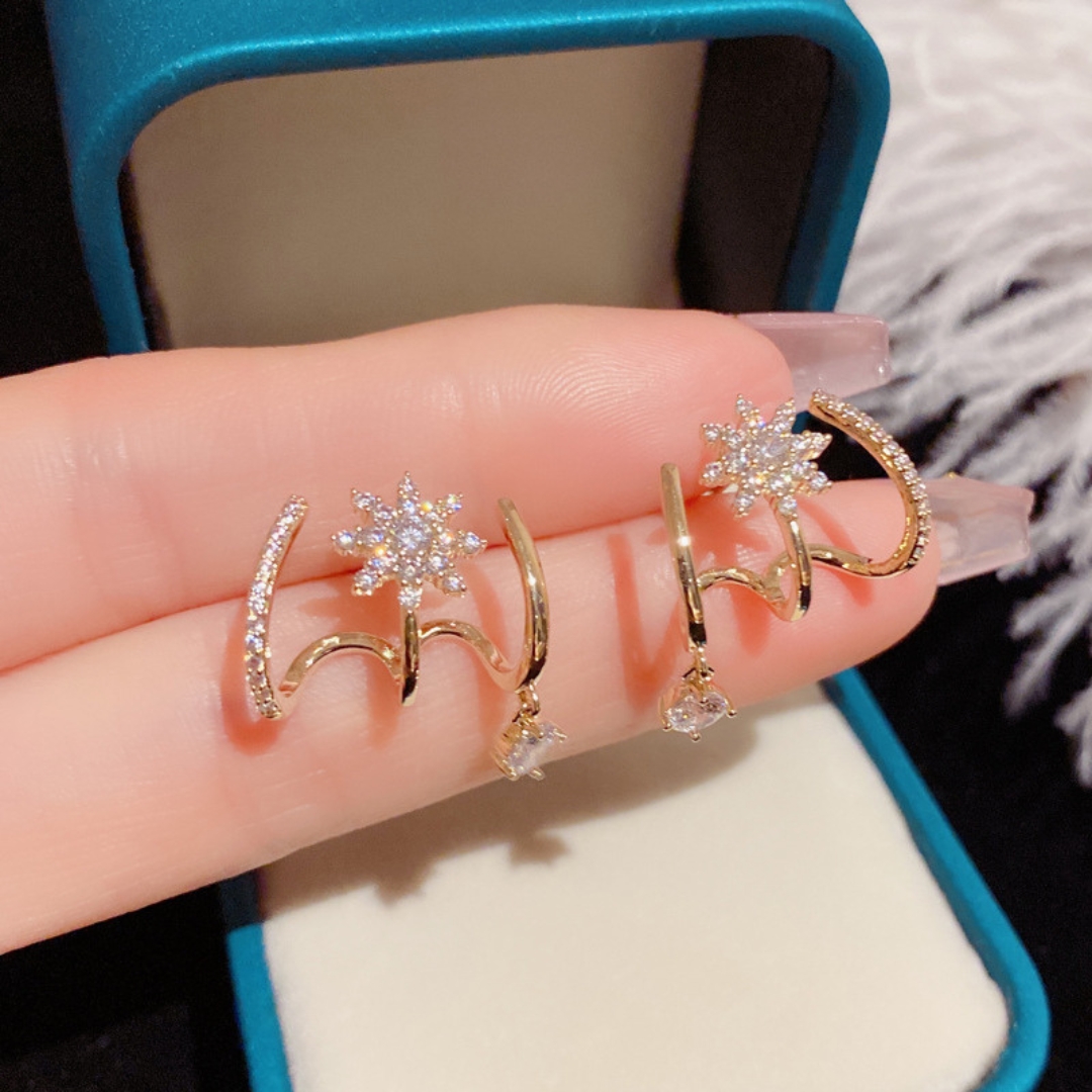Korean Style Claw Ear Climber Earrings with Zircon