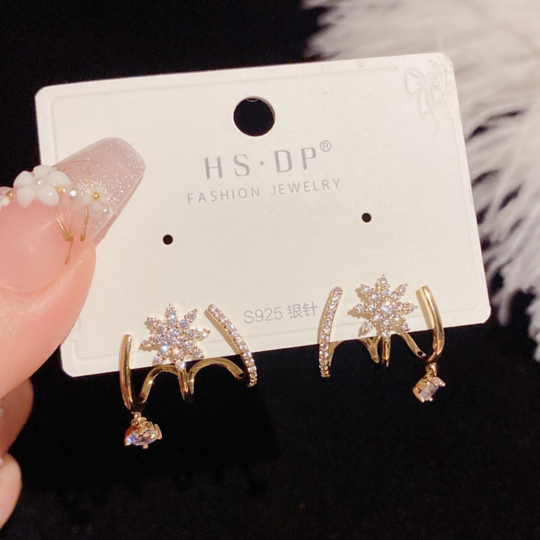 Korean Style Claw Ear Climber Earrings with Zircon - Image 2