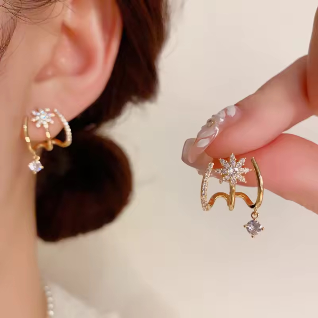 Korean Style Claw Ear Climber Earrings with Zircon - Image 3
