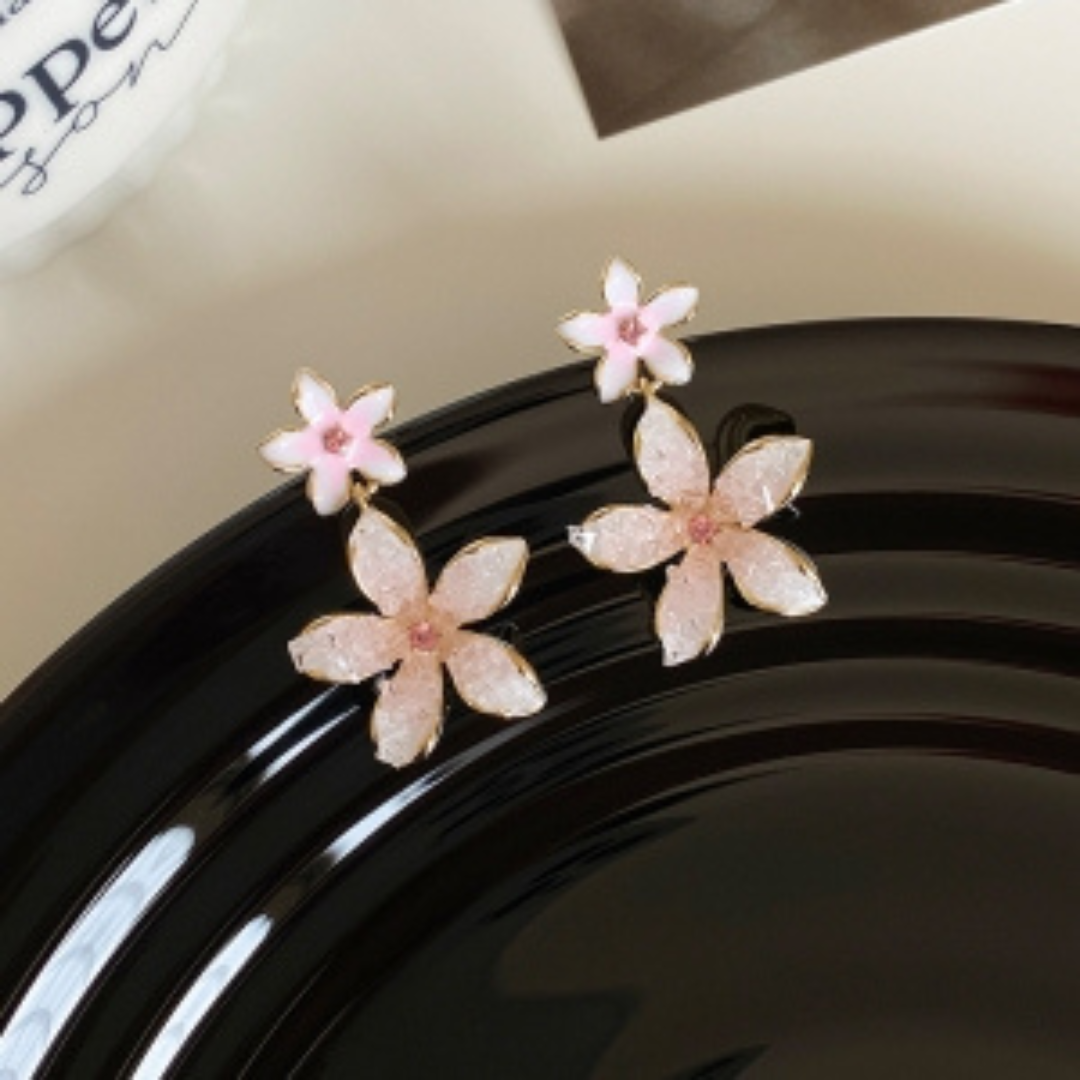 Flower Earrings or Floral Drop Earrings.