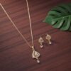 O12 American Diamond (Cubic Zirconia) pendant set with a matching chain and earrings,