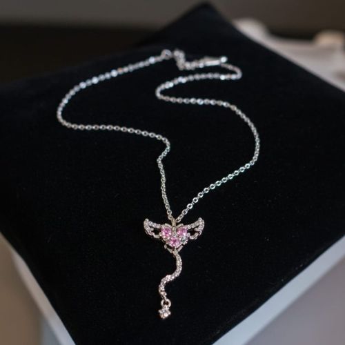 O13 angel wings heart pendant necklace - Image 4