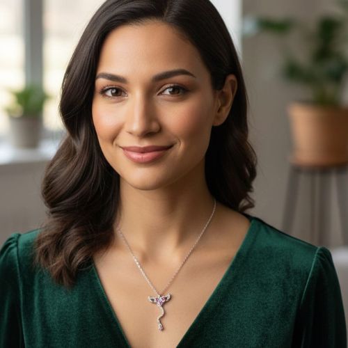 O13 angel wings heart pendant necklace