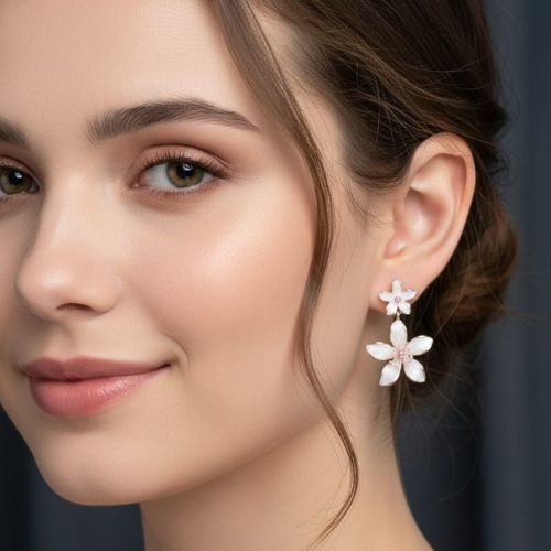 112Flower Earrings or Floral Drop Earrings.