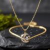 149gold-plated alloy necklace with a crescent moon and heart