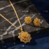 168gold-plated flower pendant necklace set