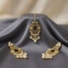 175Gold-plated maang tikka and earring set