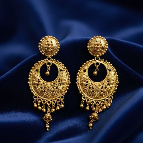 131gold Chandbali earrings - Image 2