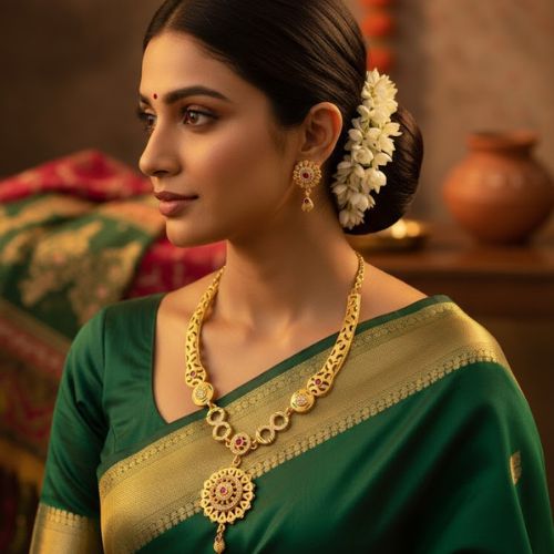 GOLD 1 Kalpna Sales Surat Gold Plated Austrian Stone Necklace Set,