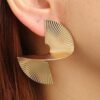 139Gold Plated Fan Shape Earrings.