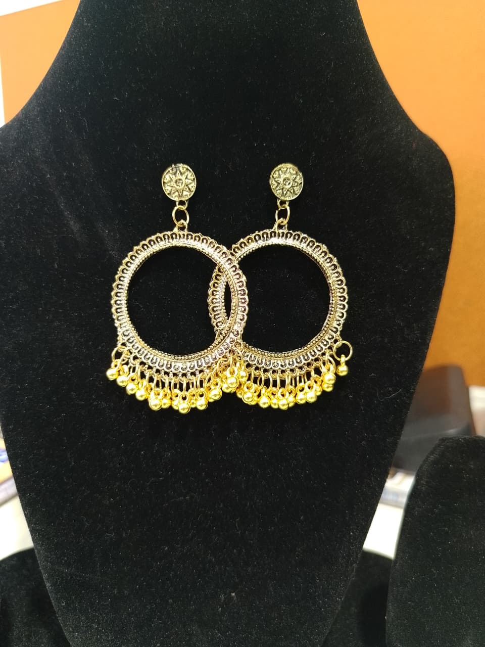 traditional Indian Jhumka earrings,