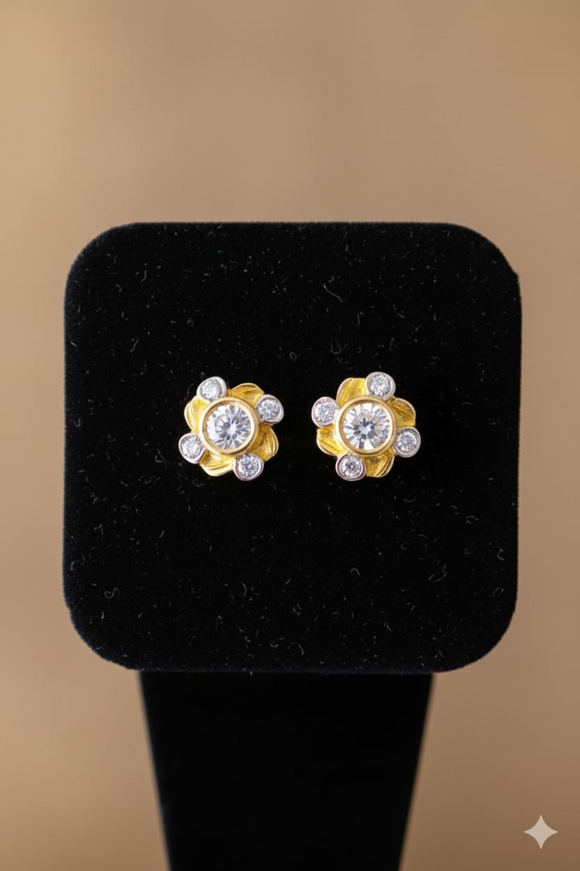 Flowery Kundan Earring Studs
