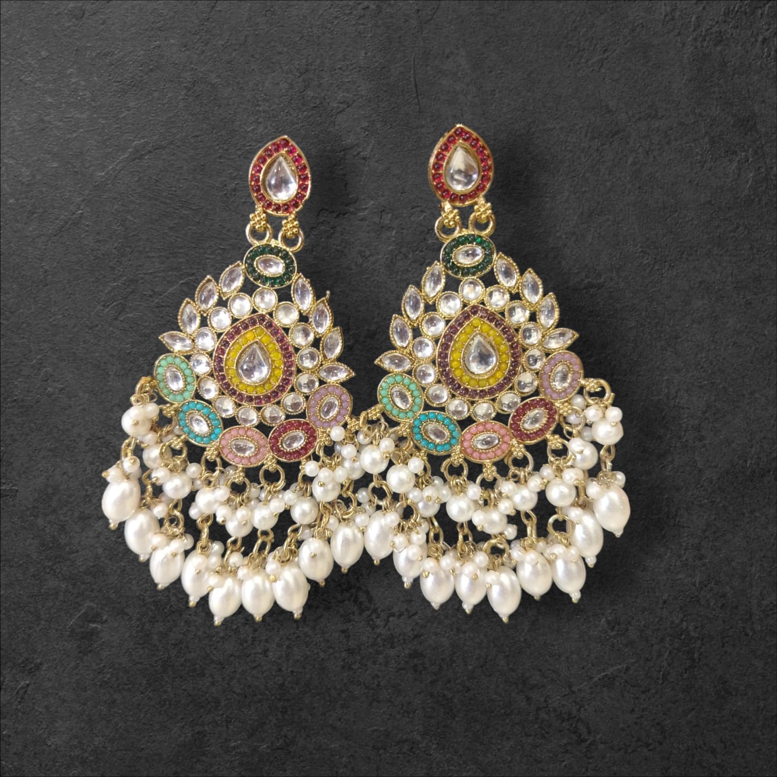 Fancy Kundan or Polki Earrings