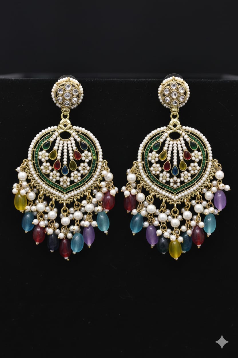 Multicolour Keshvi Chandbalis