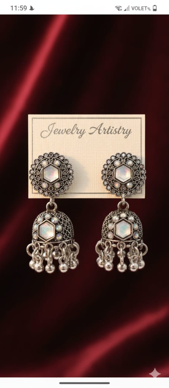Ox 69 Silver jhumki