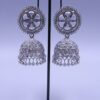 Oxidised Silver Jhumka Earrings with mirror work