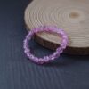 pink crackle glass bead bracelet