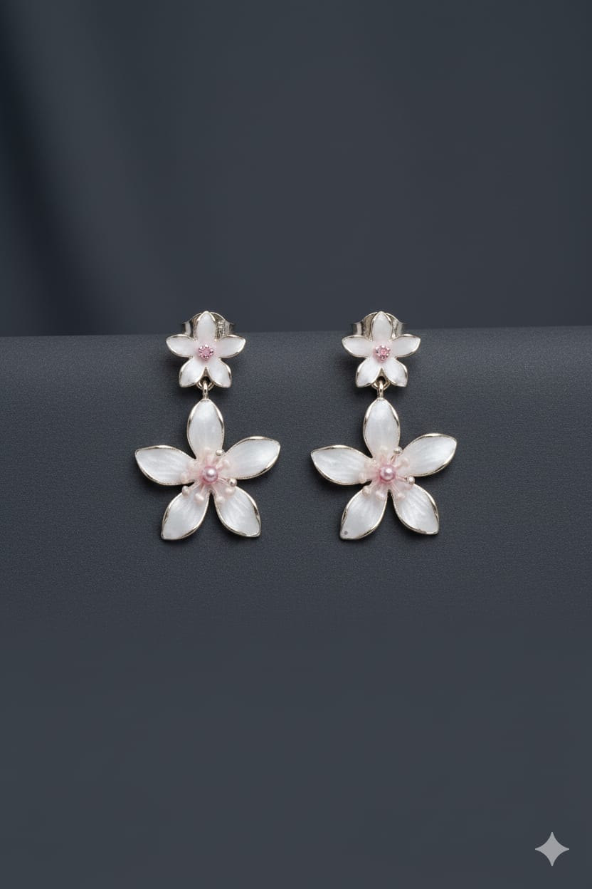 112Flower Earrings or Floral Drop Earrings. - Image 2