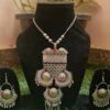 Tay alloy silver oxidized necklace set