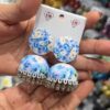 72H Blue Fancy Oxidised Jhumka earrings