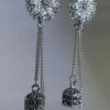 silver-toned Jhumka earrings