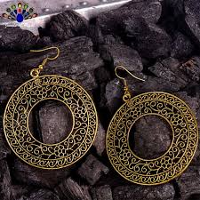 Golden self drop earrings. - Image 2