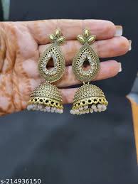 Golden oxidised jhumki - Image 2