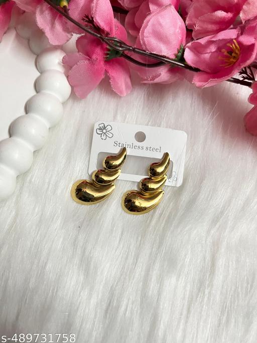 gold-plated drop earrings - Image 2