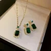 KA19 green necklace earrings with Ring set
