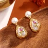 Pearl Rose Statement Earrings