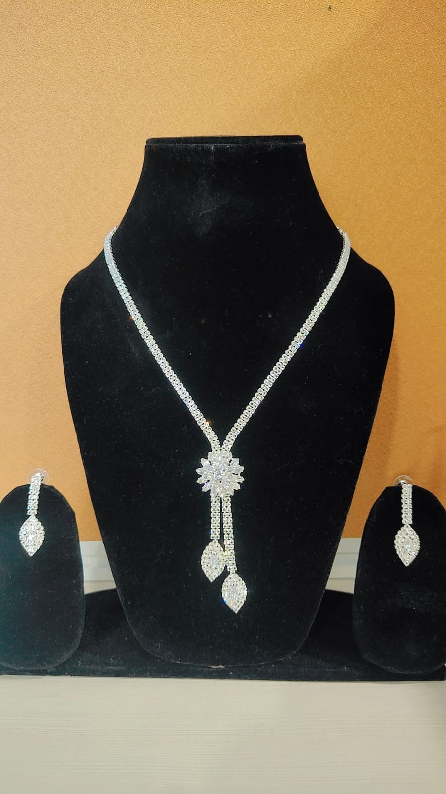 Zircon or Cubic Zirconia (CZ) Necklace and Earrings Set. - Image 2