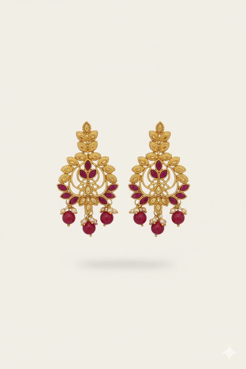 jhumka or chandbali style earrings.