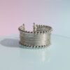 565 silver-plated multilayer adjustable cuff bangle bracelet