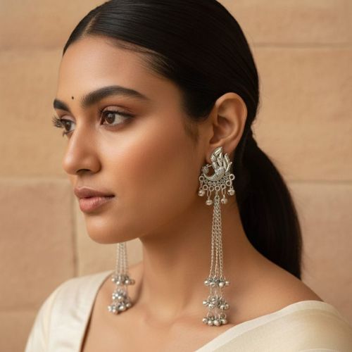 569 Tribal Peacock Jhumkis.