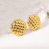 627 gold-toned, checkerboard-patterned stud earrings.